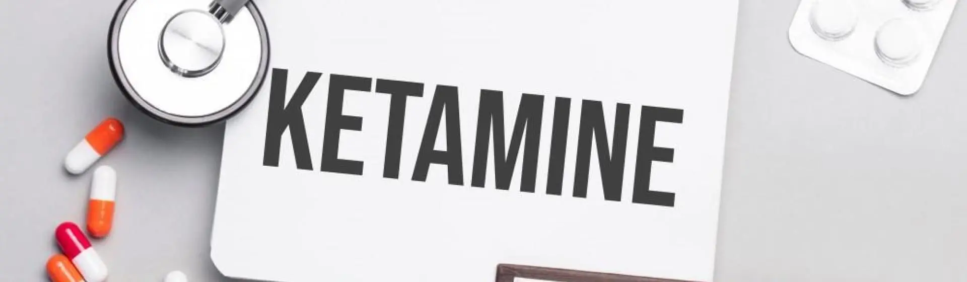 Note book with the word ketamine written